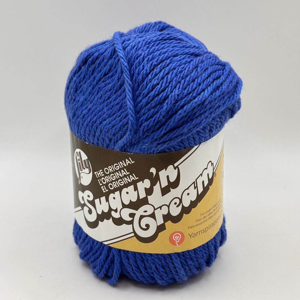 Lily Sugar ‘n Cream Dazzle Blue 100% Cotton Worsted Cotton Yarn 4 ply 2019